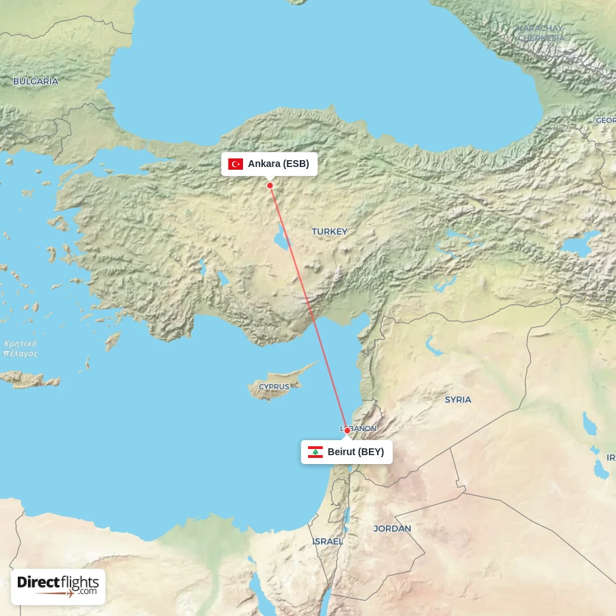 BEY - ESB route map