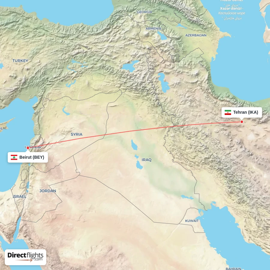 BEY - IKA route map