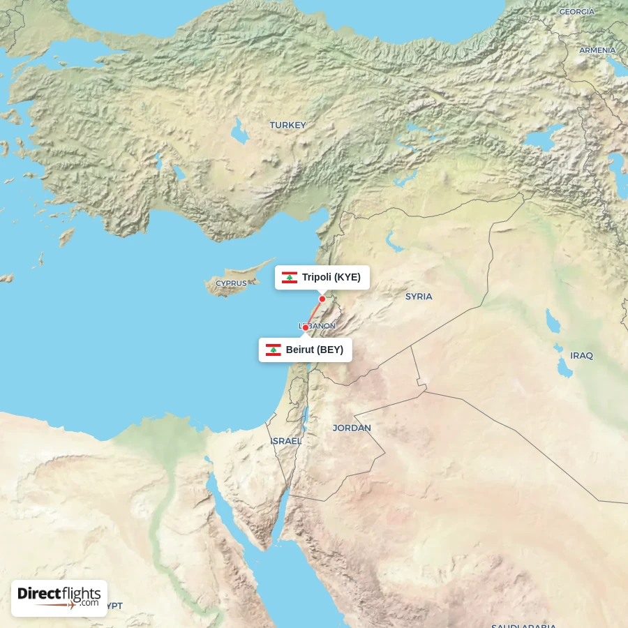 BEY - KYE route map