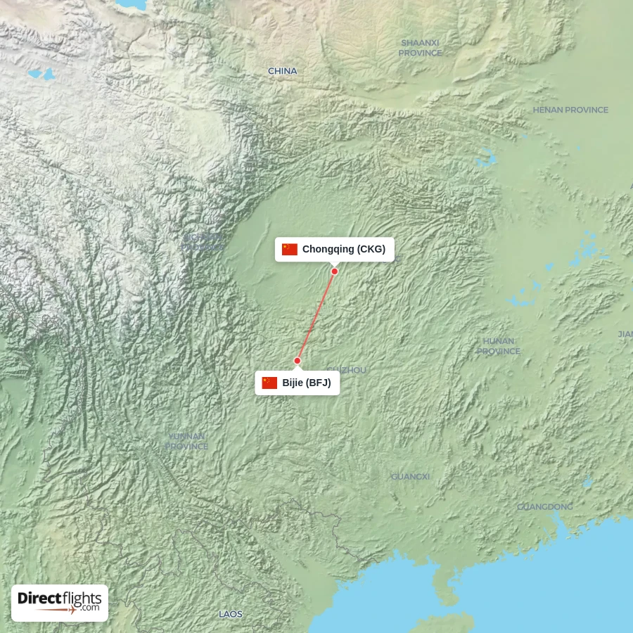 BFJ - CKG route map