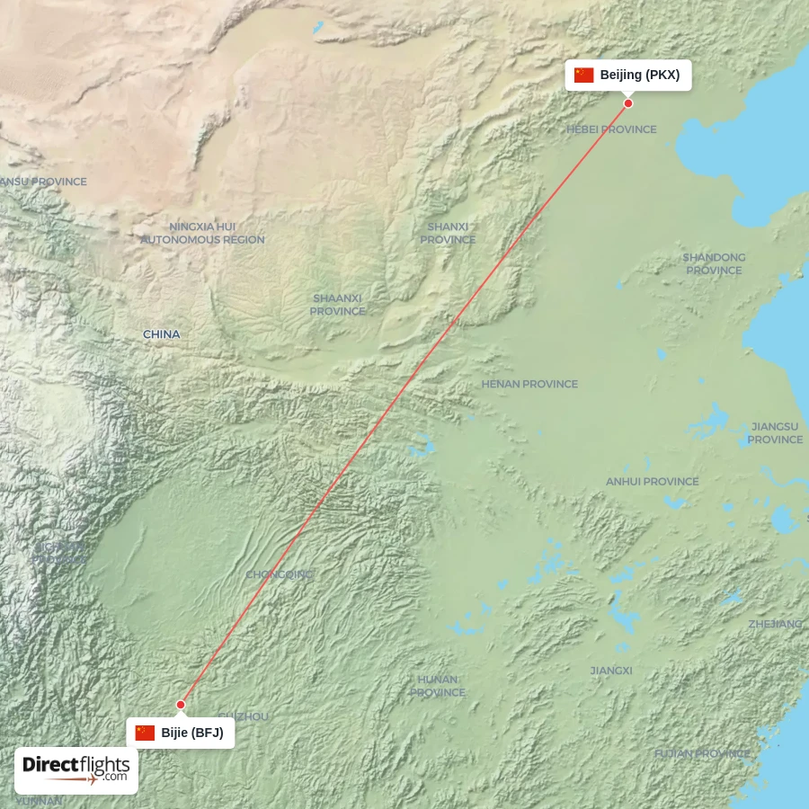 BFJ - PKX route map