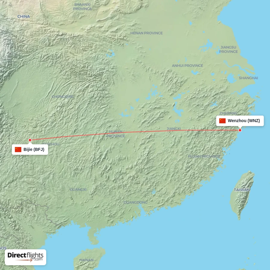 BFJ - WNZ route map