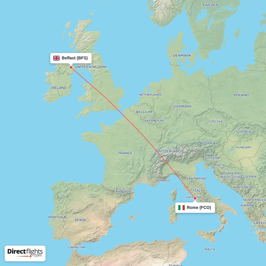 BFS - FCO route map