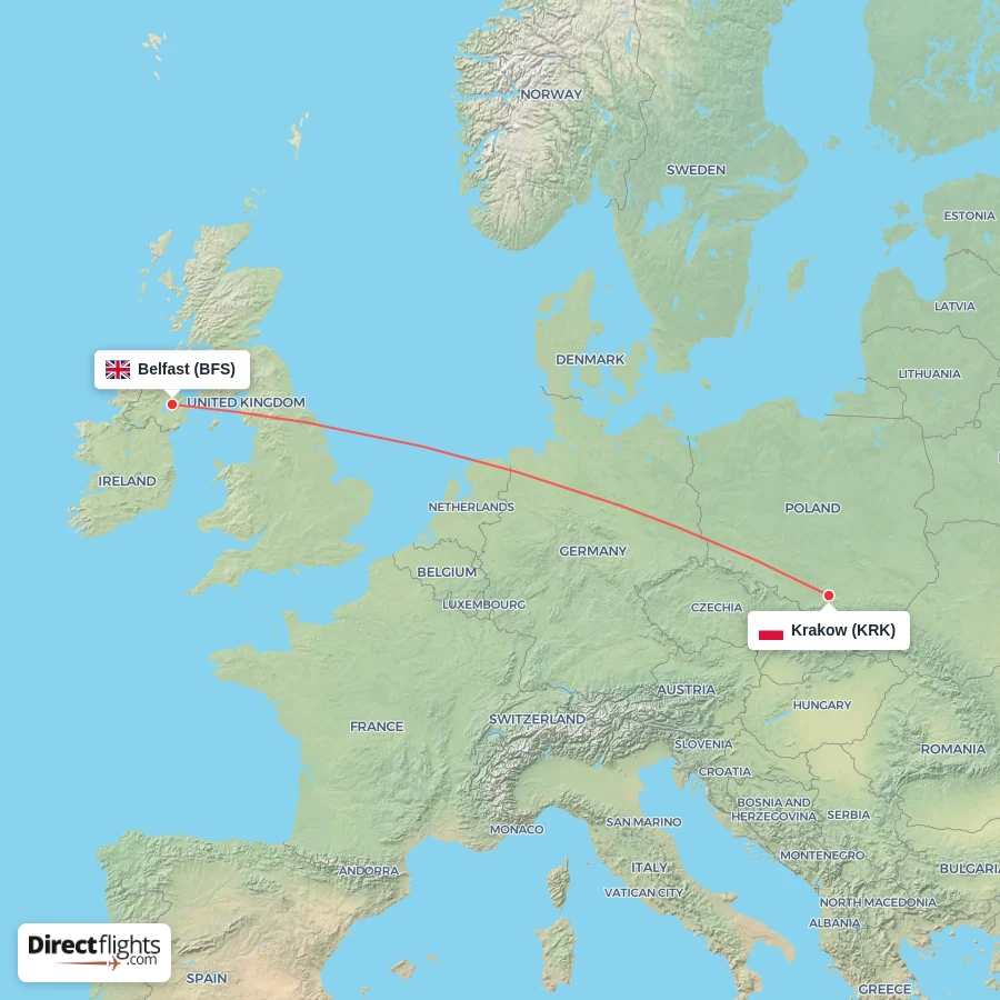 BFS - KRK route map