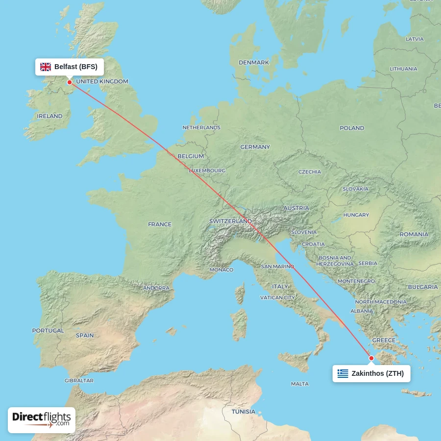BFS - ZTH route map