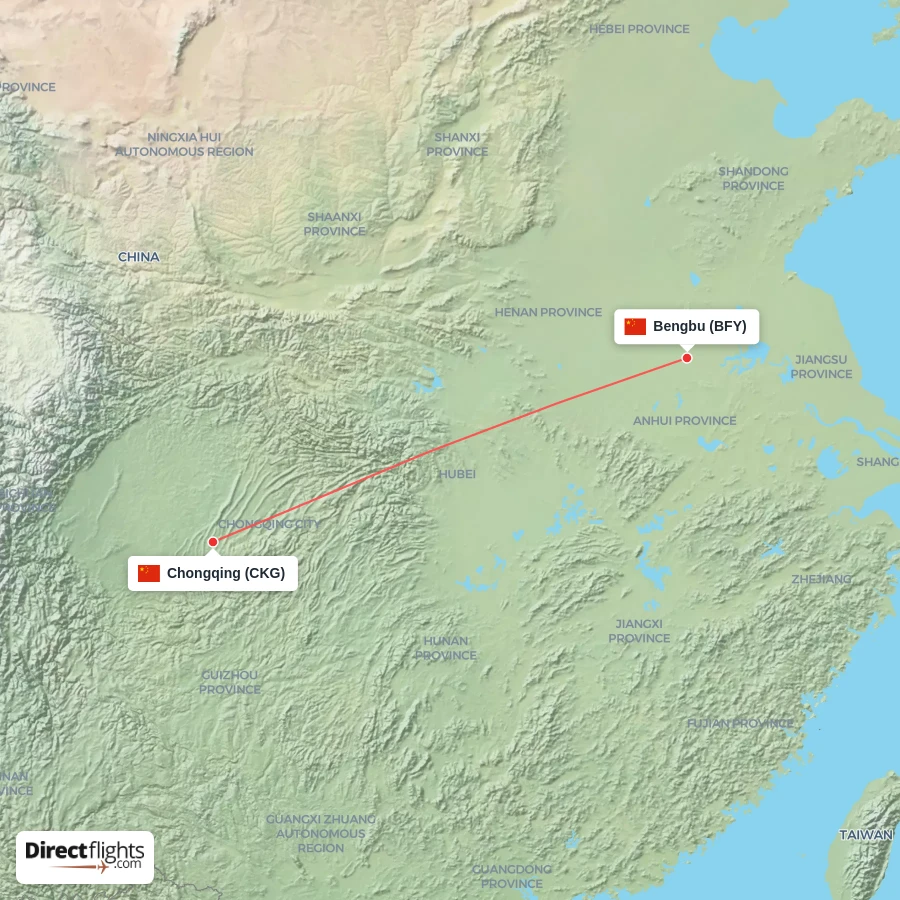 BFY - CKG route map