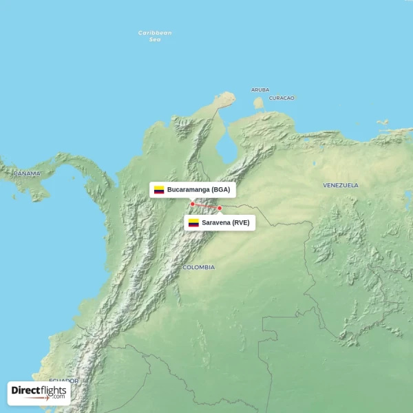 Bucaramanga - Saravena direct flight map