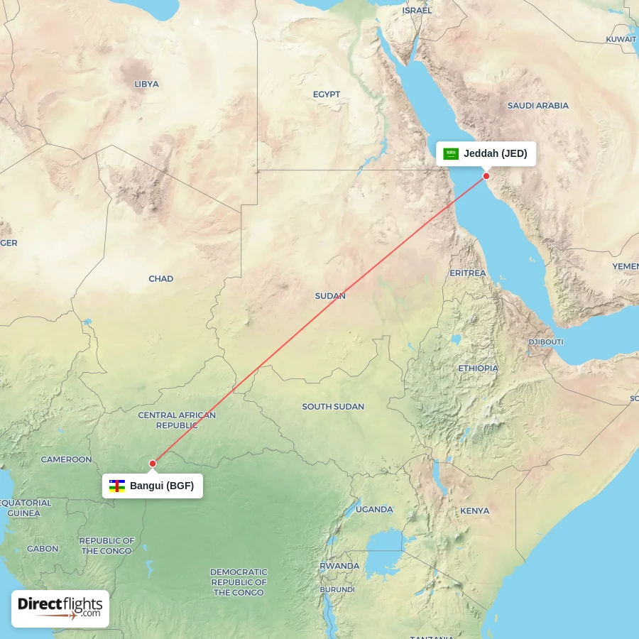 BGF - JED route map