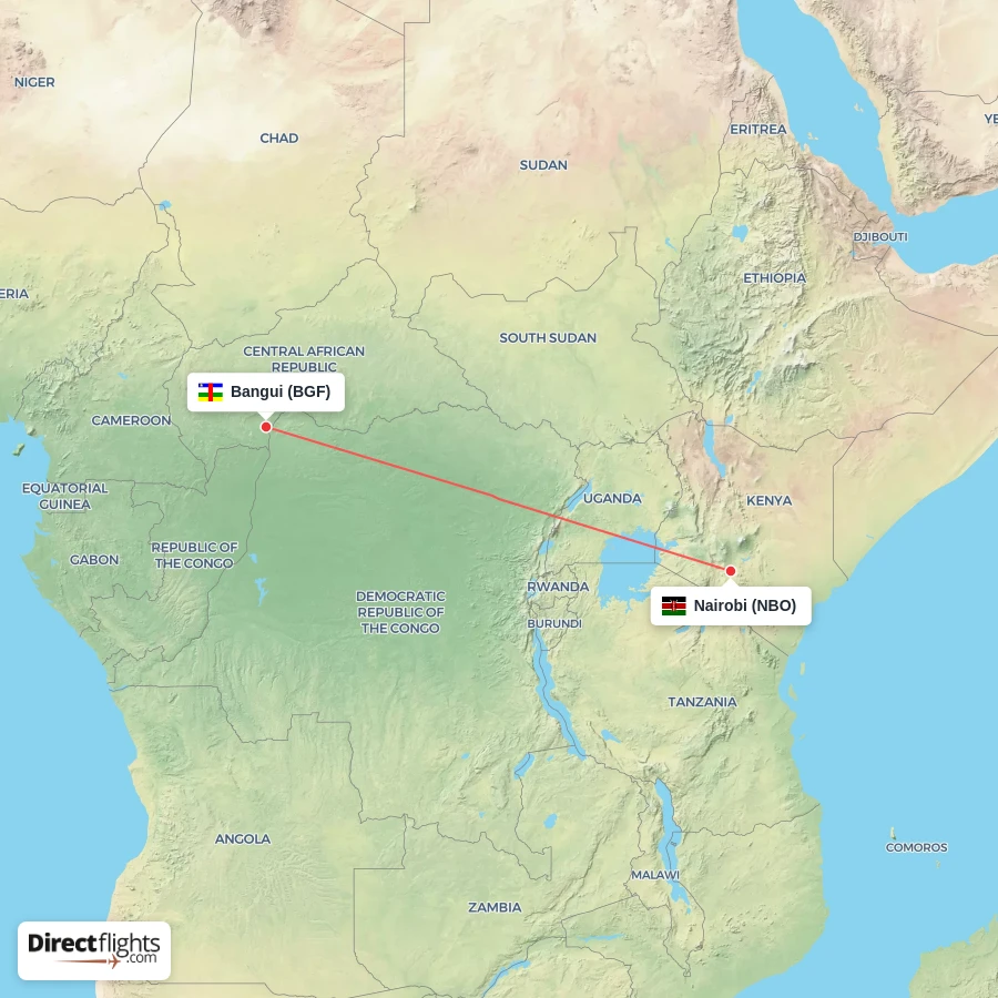 BGF - NBO route map