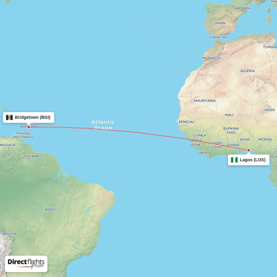 BGI - LOS route map