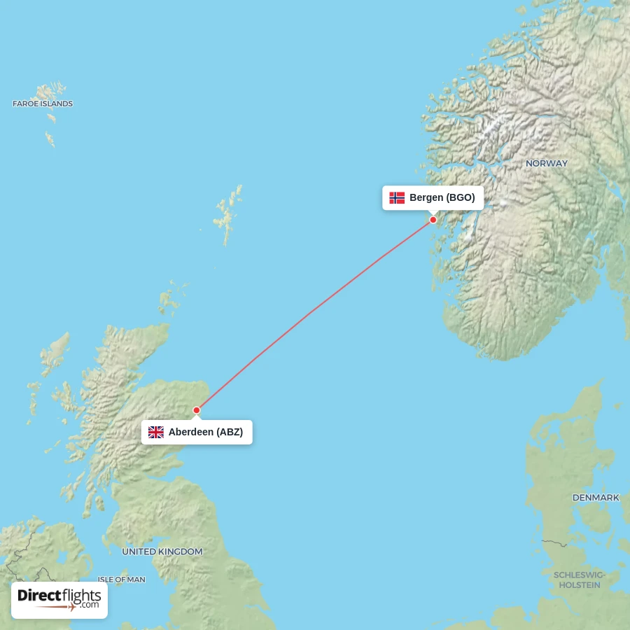 BGO - ABZ route map