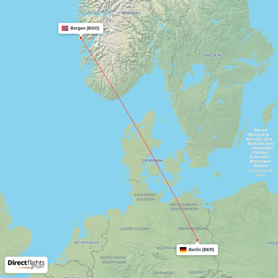 BGO - BER route map
