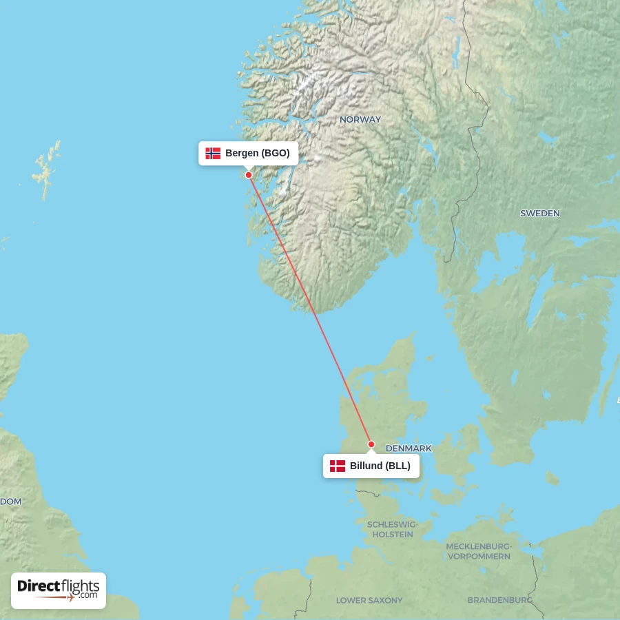 BGO - BLL route map