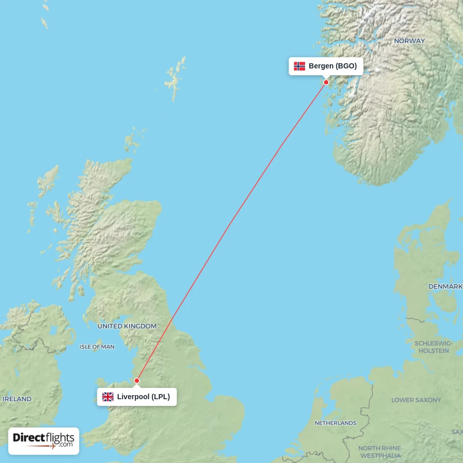 BGO - LPL route map