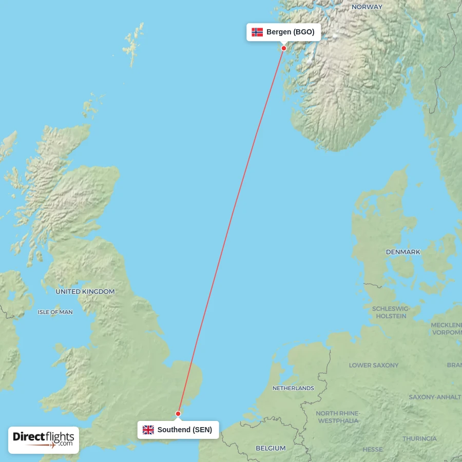 BGO - SEN route map
