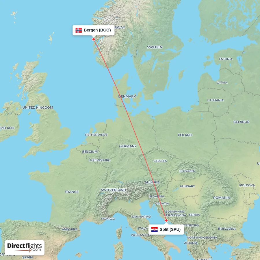 BGO - SPU route map