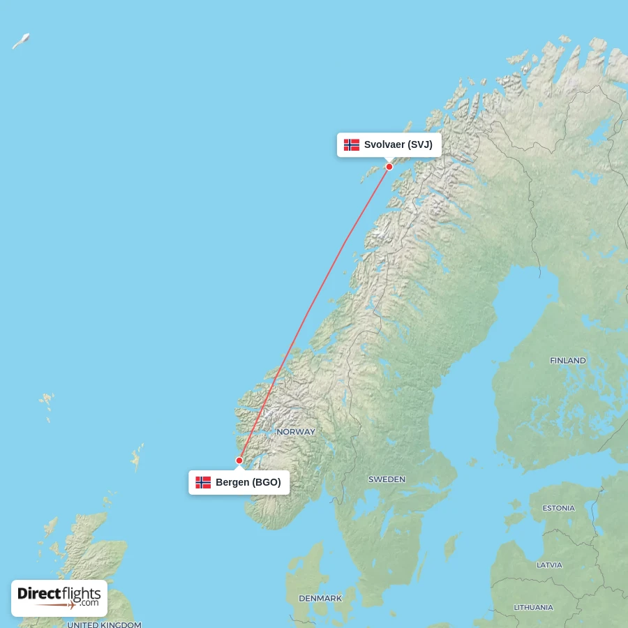 BGO - SVJ route map