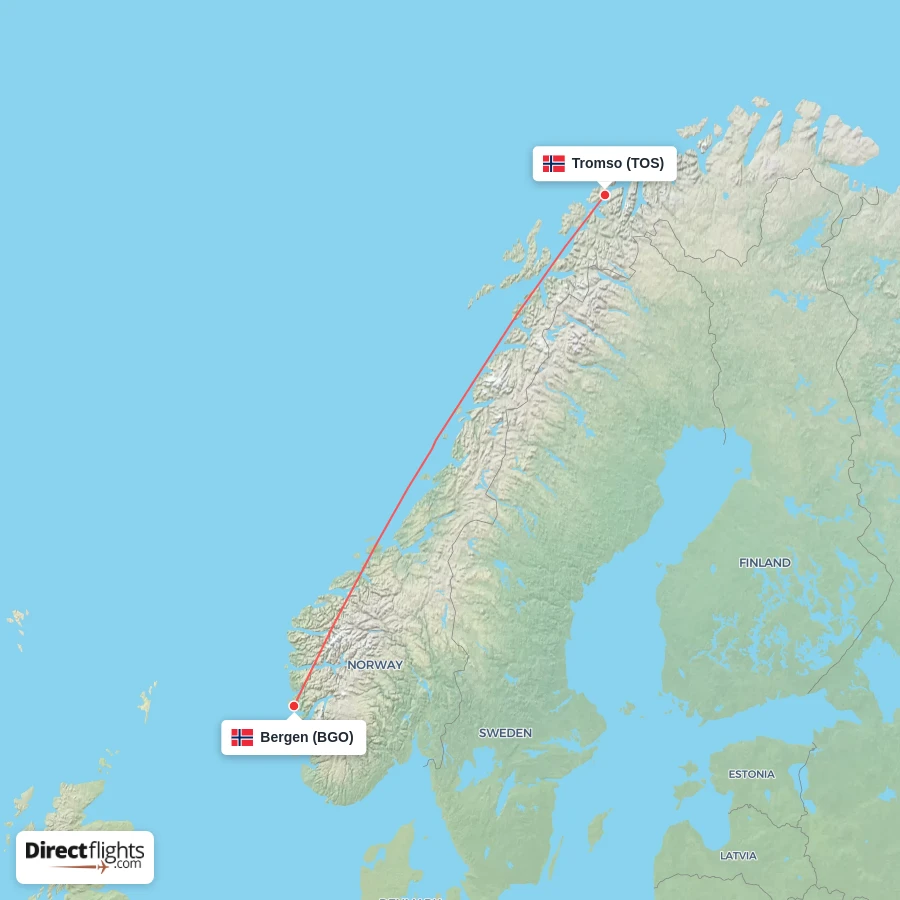 BGO - TOS route map