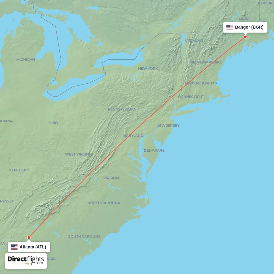 BGR - ATL route map