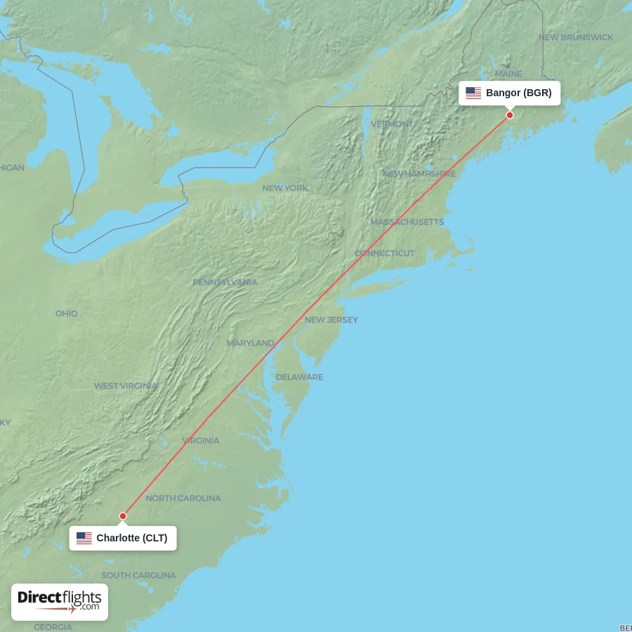 BGR - CLT route map