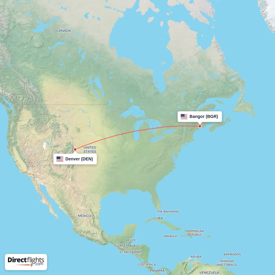 BGR - DEN route map