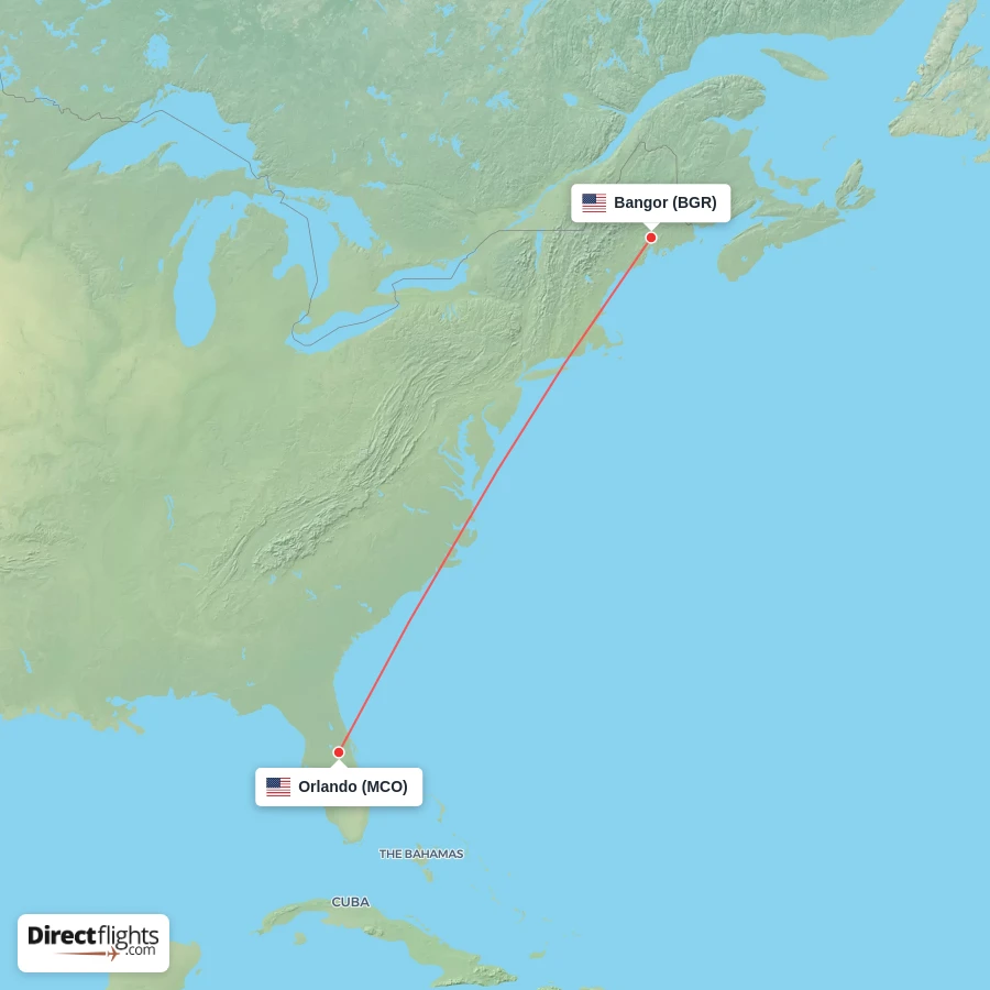 BGR - MCO route map