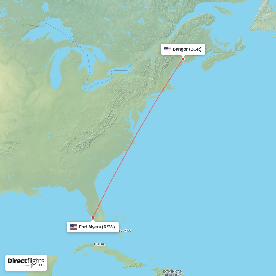 BGR - RSW route map