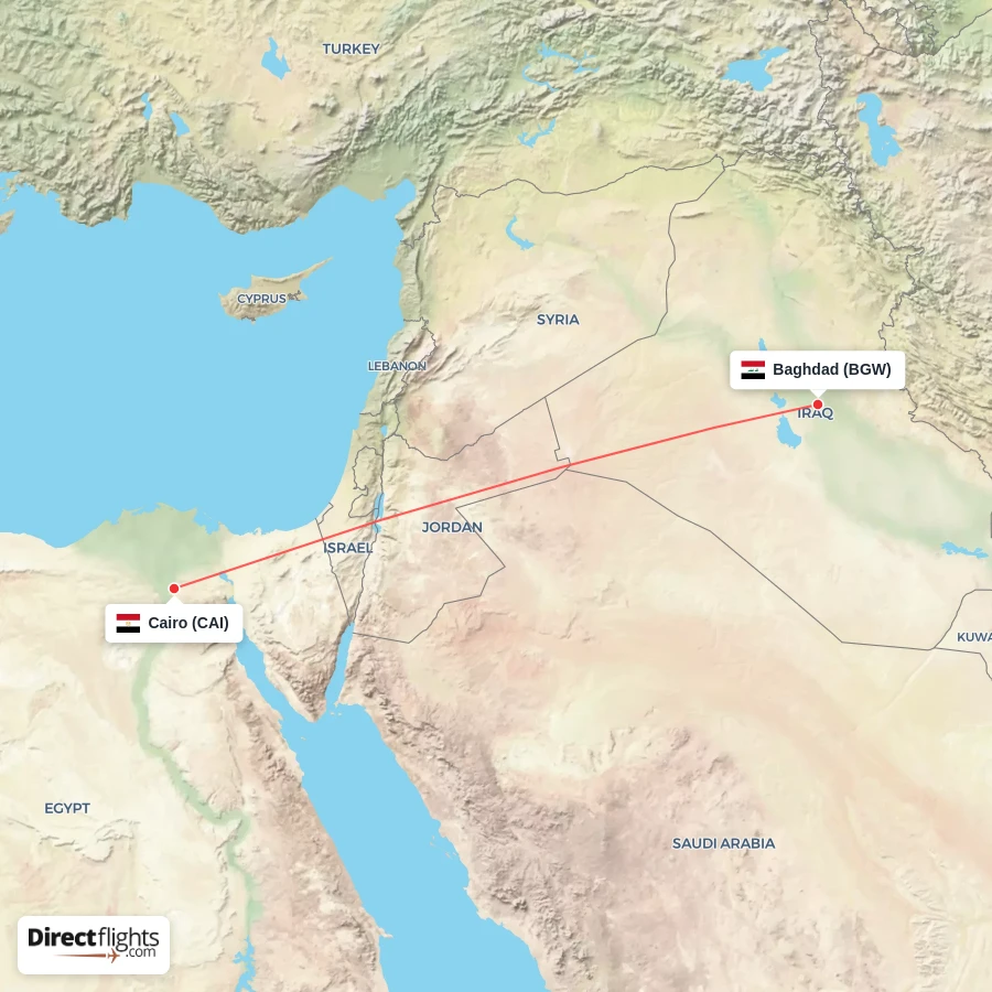 BGW - CAI route map
