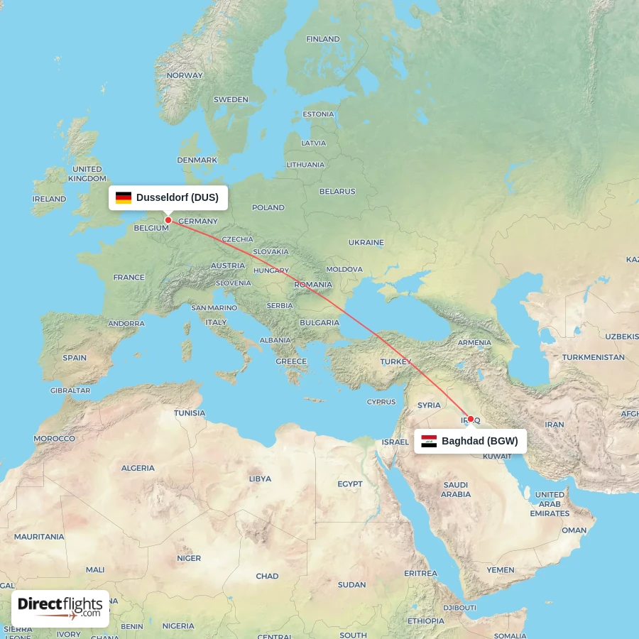 BGW - DUS route map