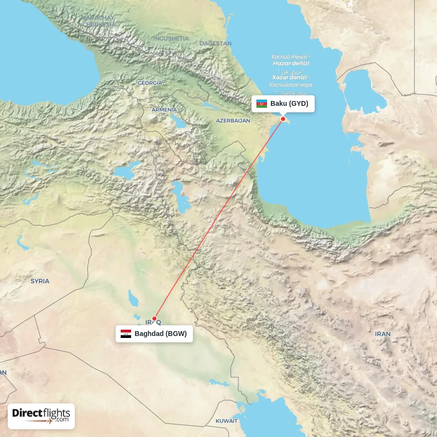 BGW - GYD route map