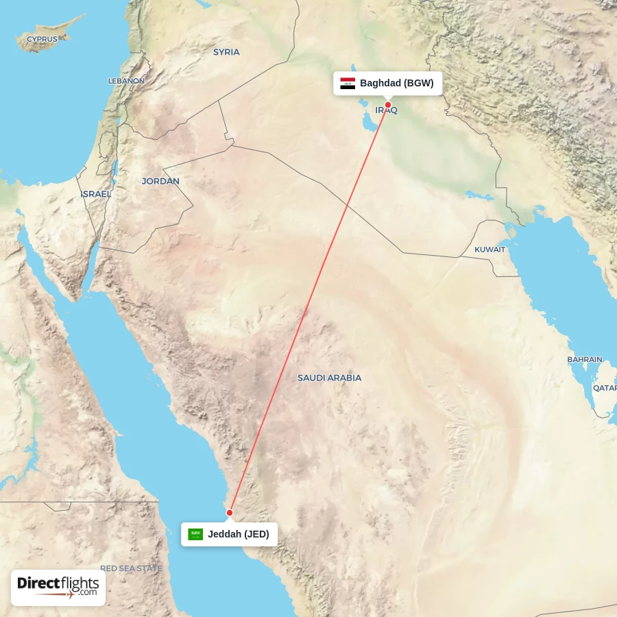 BGW - JED route map