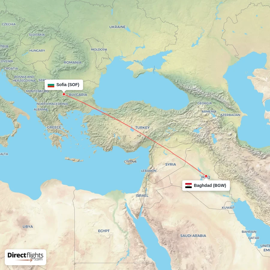 BGW - SOF route map