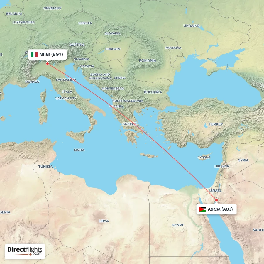 BGY - AQJ route map