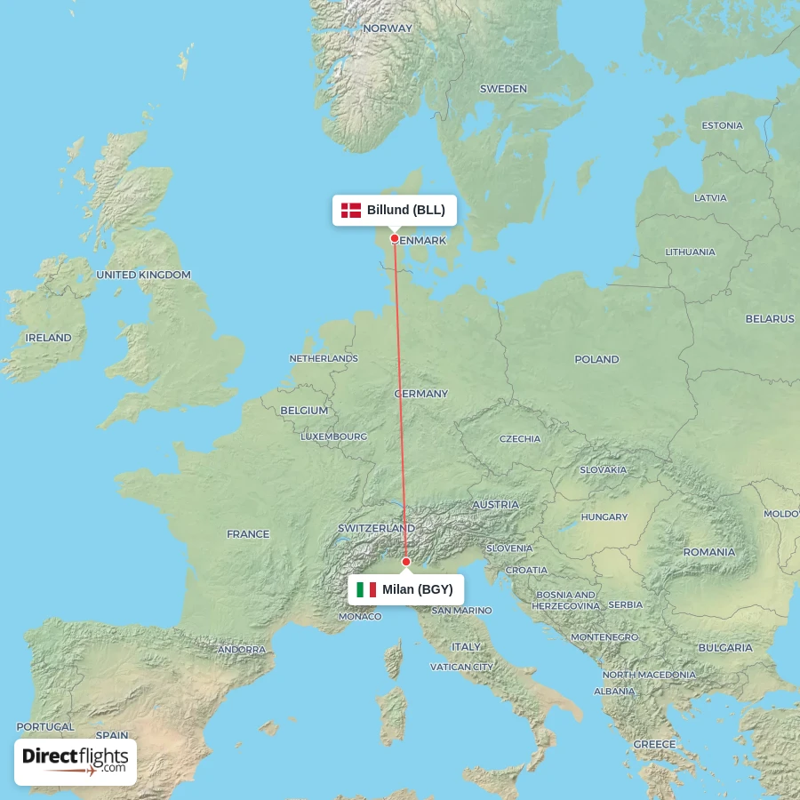 BGY - BLL route map