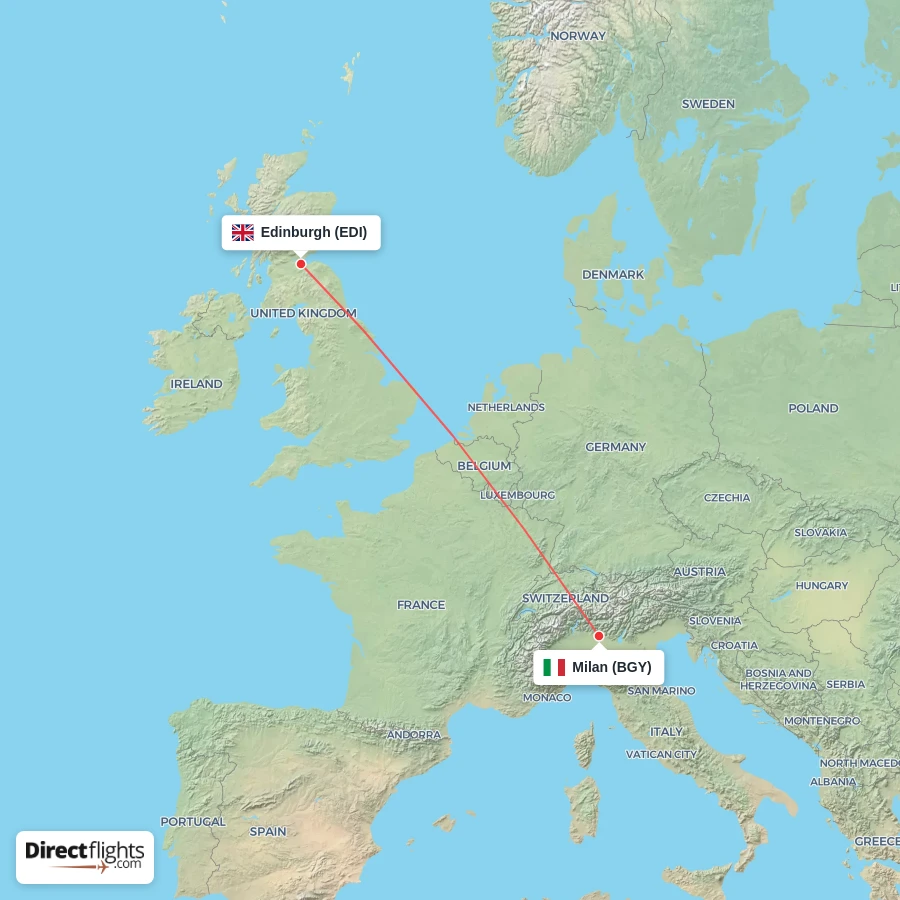 BGY - EDI route map