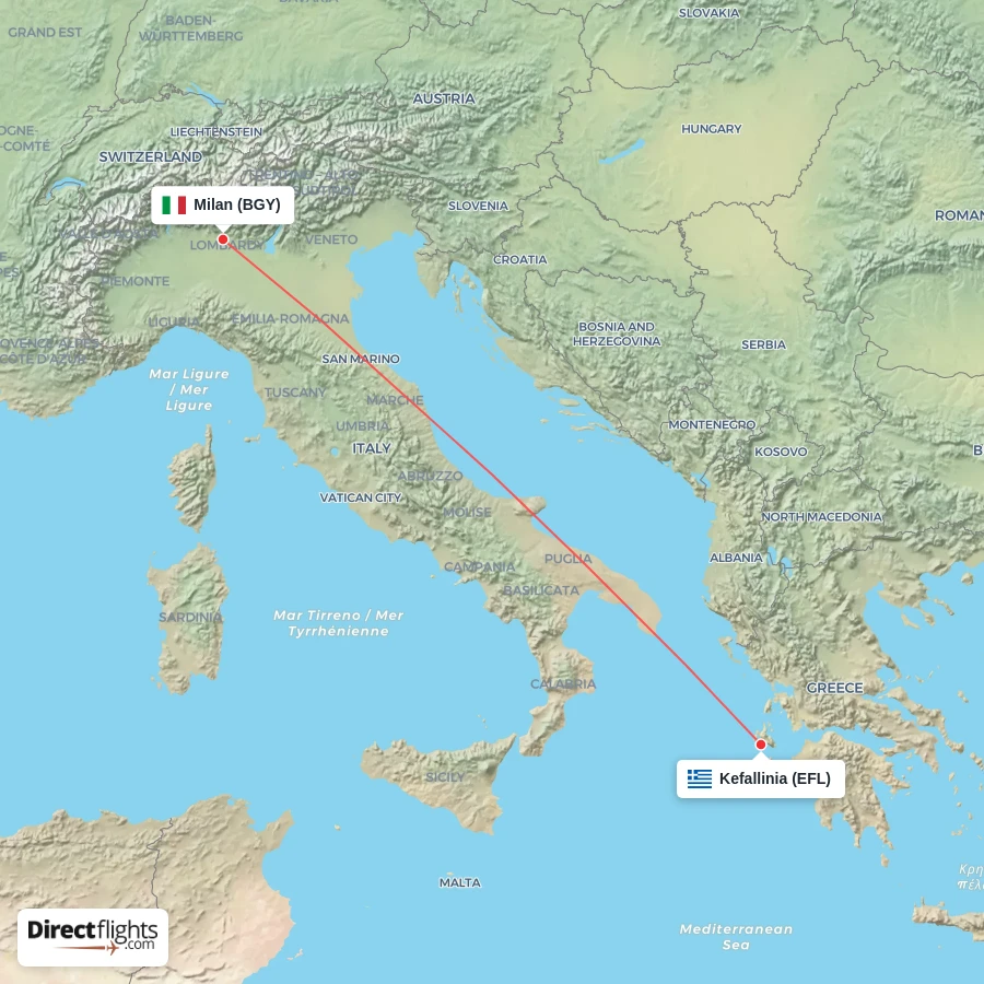 BGY - EFL route map