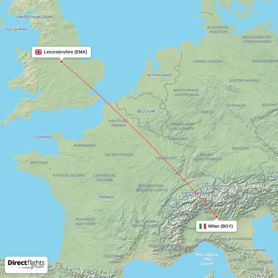 BGY - EMA route map