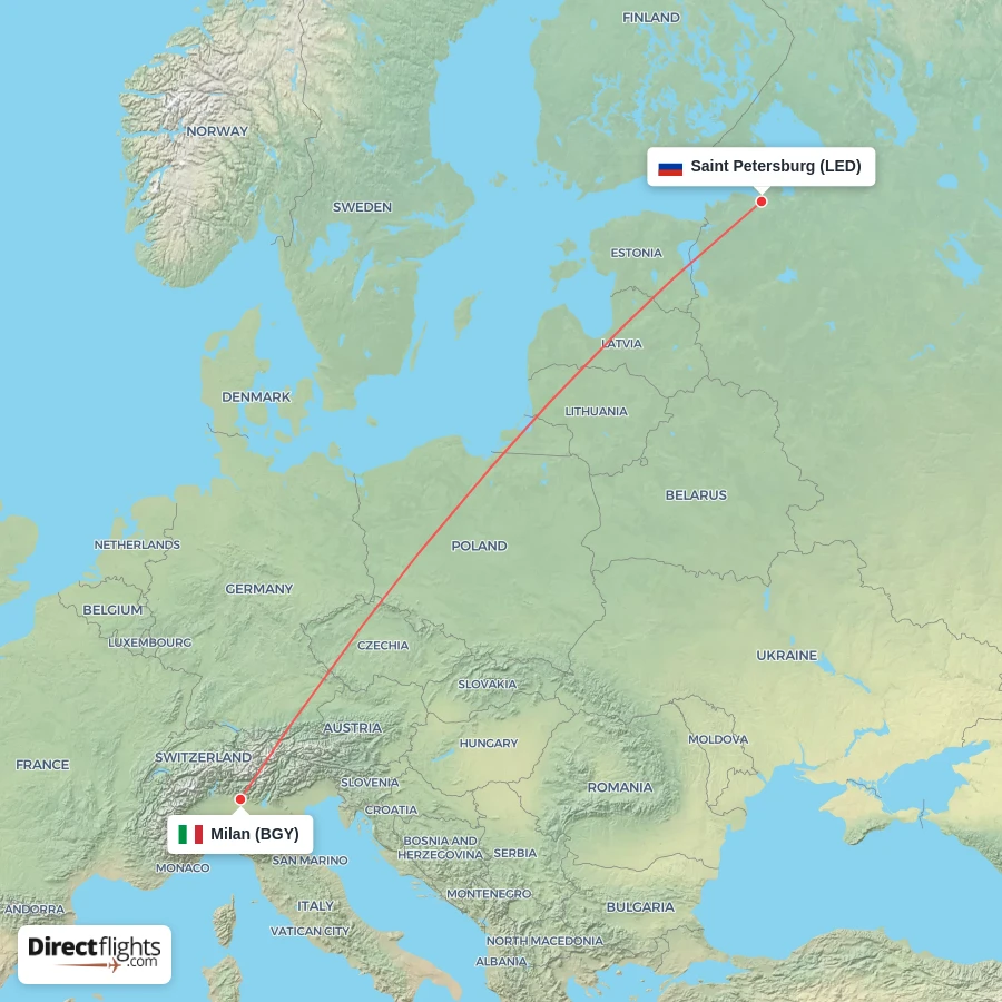 BGY - LED route map
