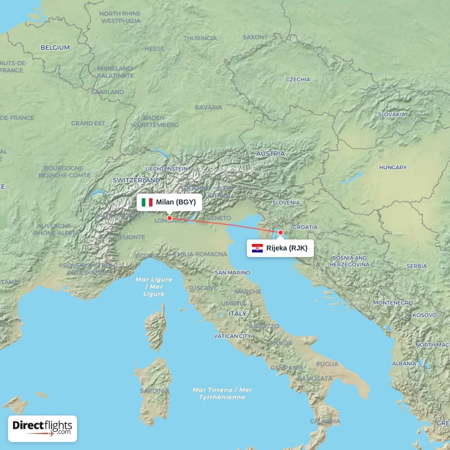 BGY - RJK route map