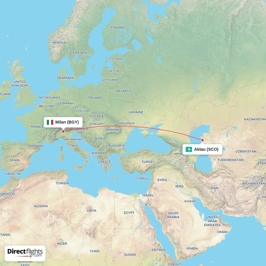 BGY - SCO route map