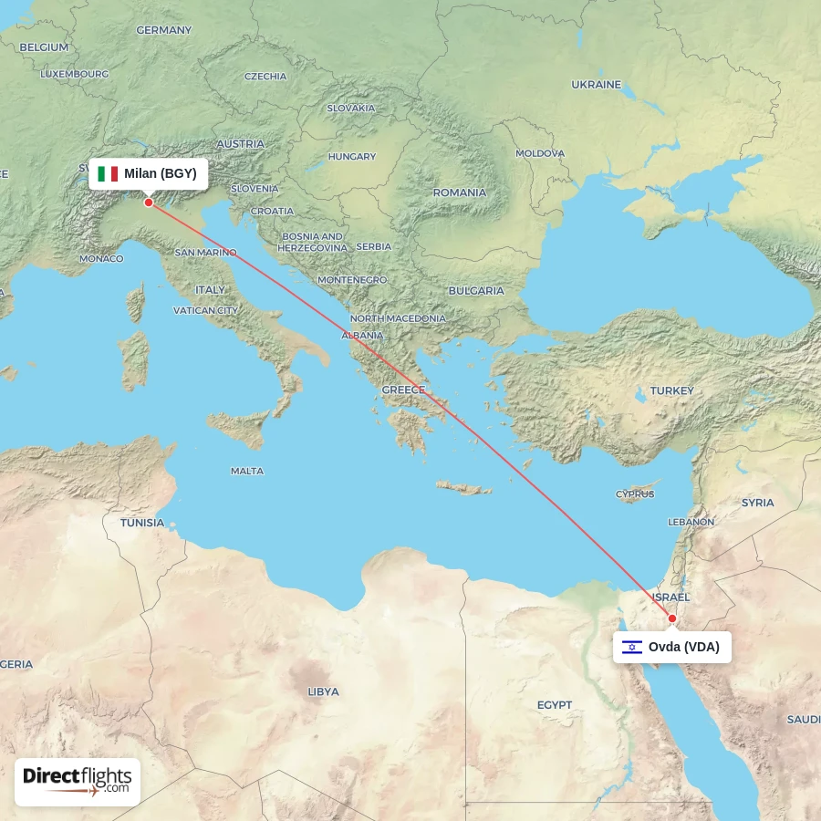 BGY - VDA route map
