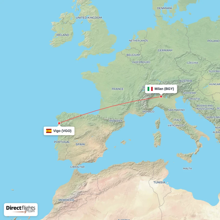 BGY - VGO route map