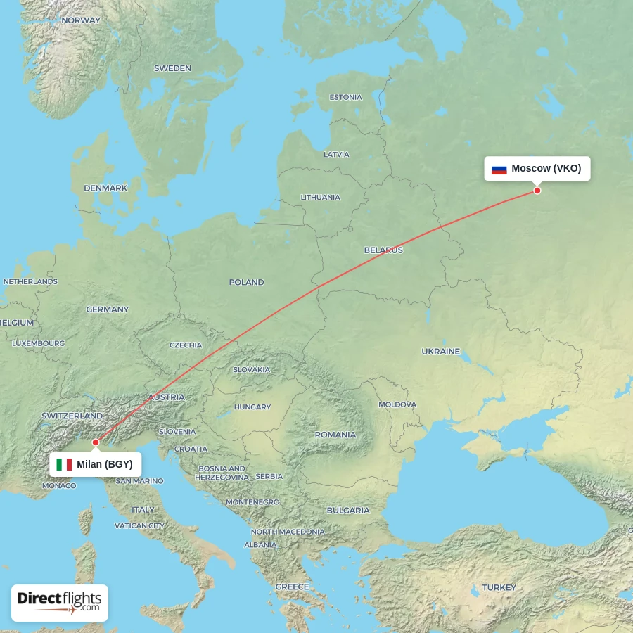 BGY - VKO route map