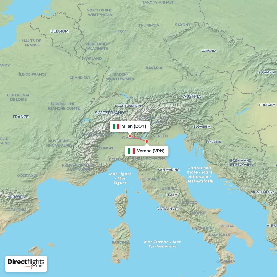 BGY - VRN route map