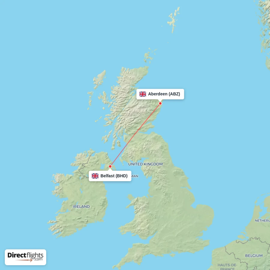 BHD - ABZ route map