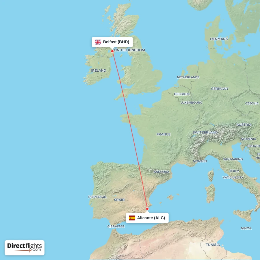BHD - ALC route map