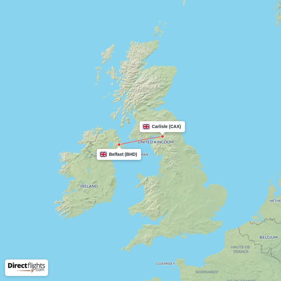 BHD - CAX route map