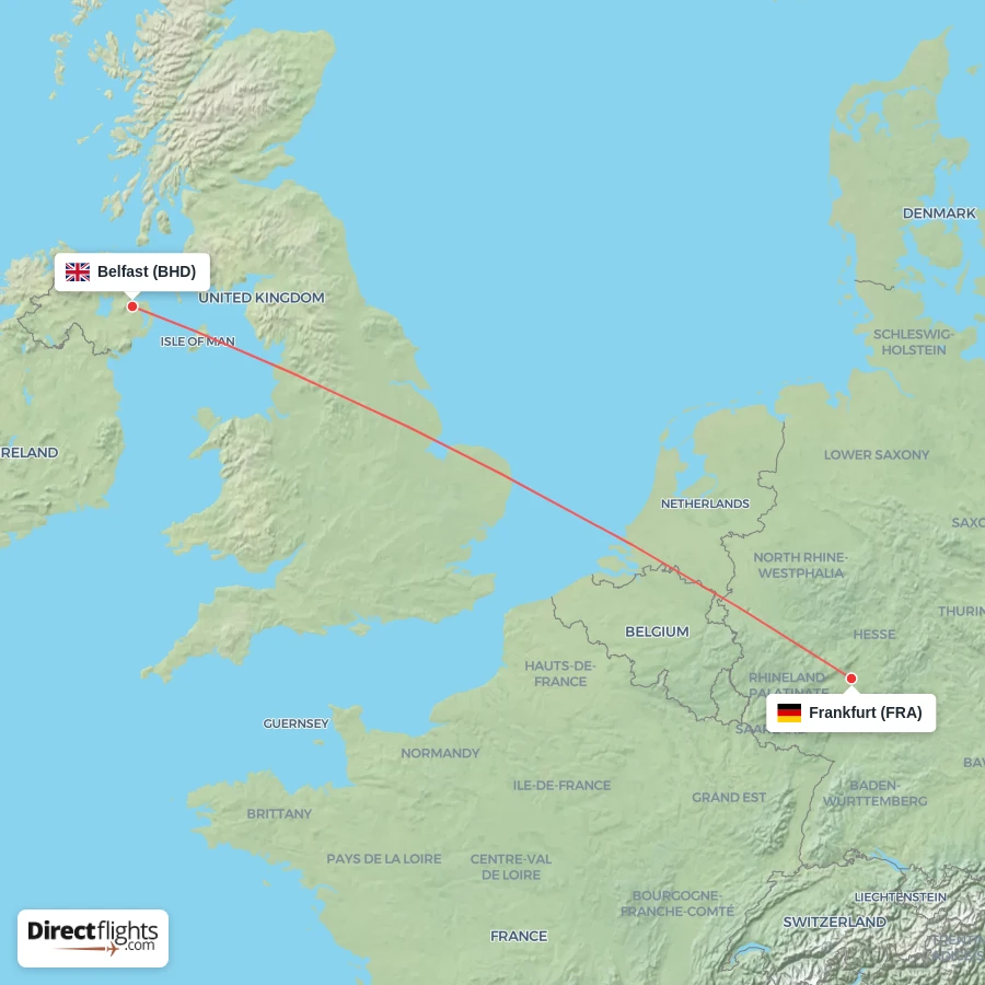 BHD - FRA route map