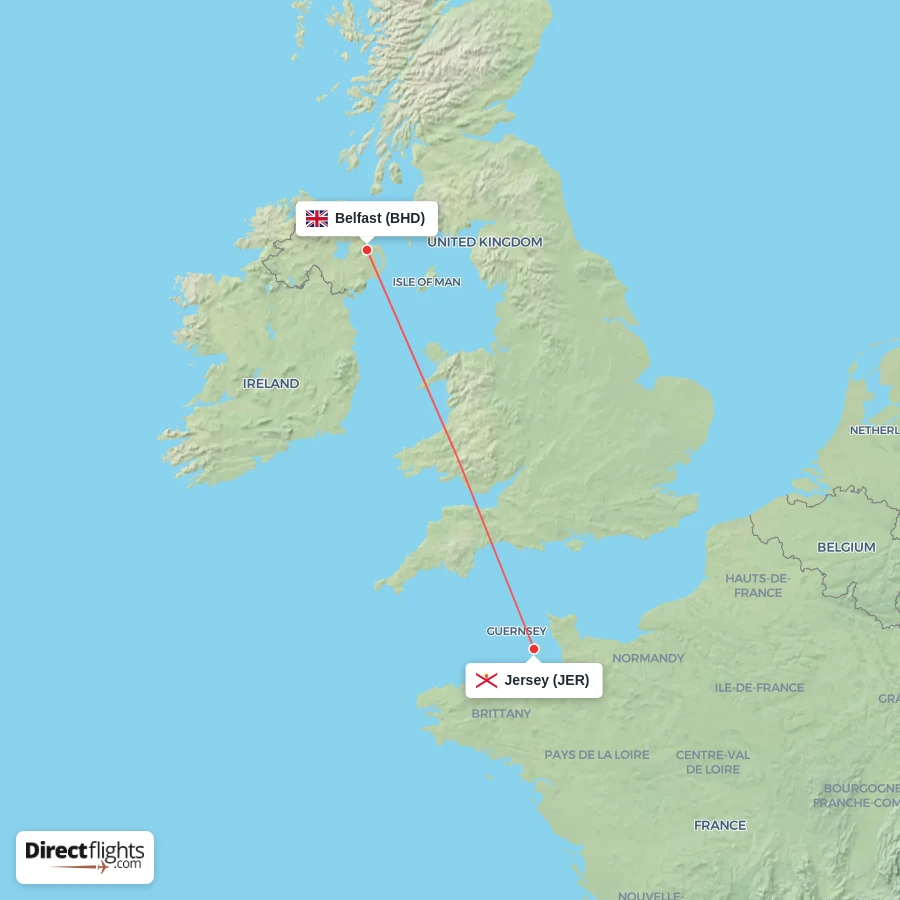 BHD - JER route map