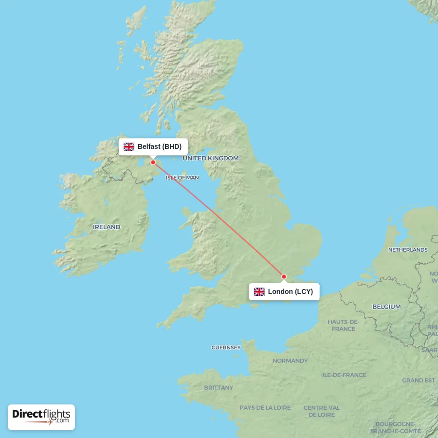 BHD - LCY route map